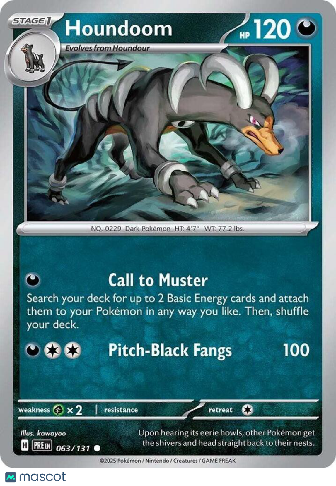 2025 Prismatic Evolutions Houndoom Regular #63/131