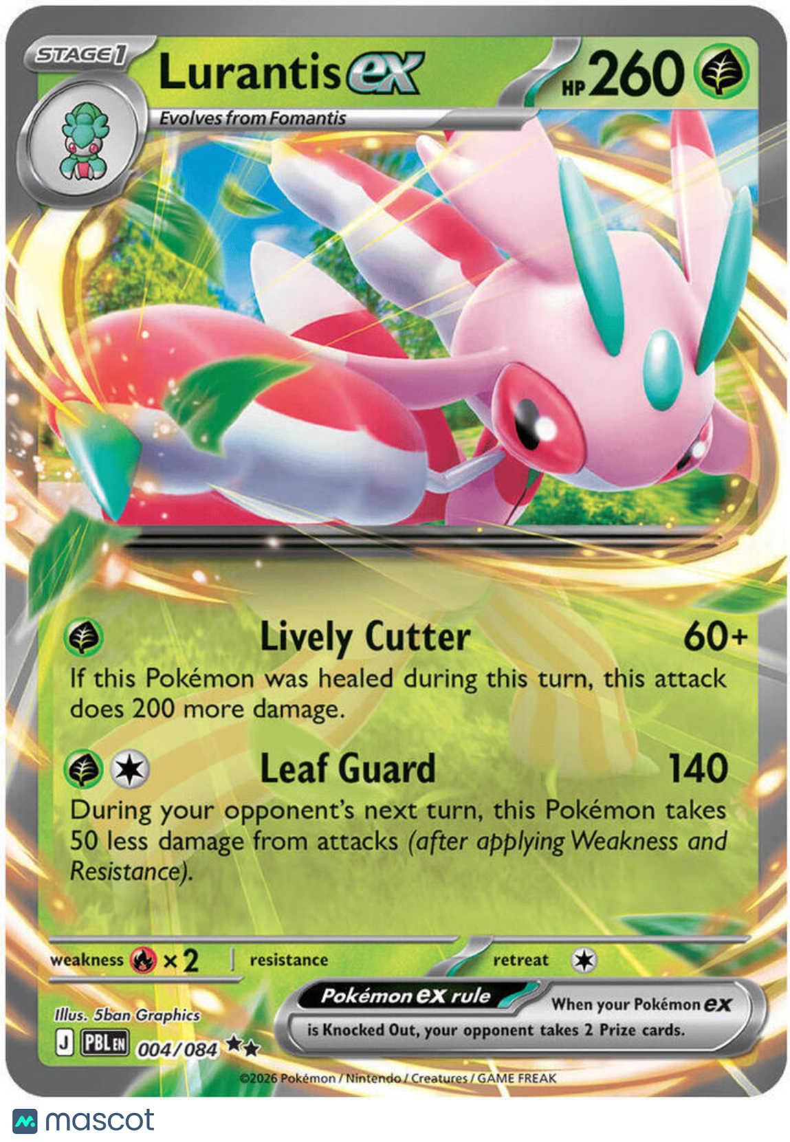 2026 Pitch Black Lurantis EX Holo Double Rare RR #4/84