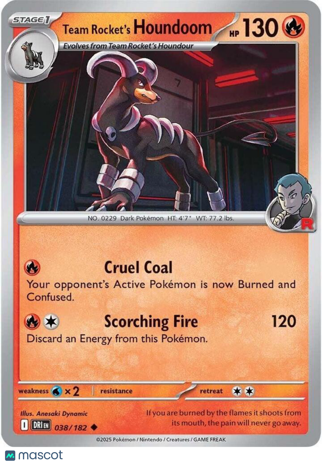 2025 Destined Rivals Team Rocket's Houndoom Regular Uncommon #38/182