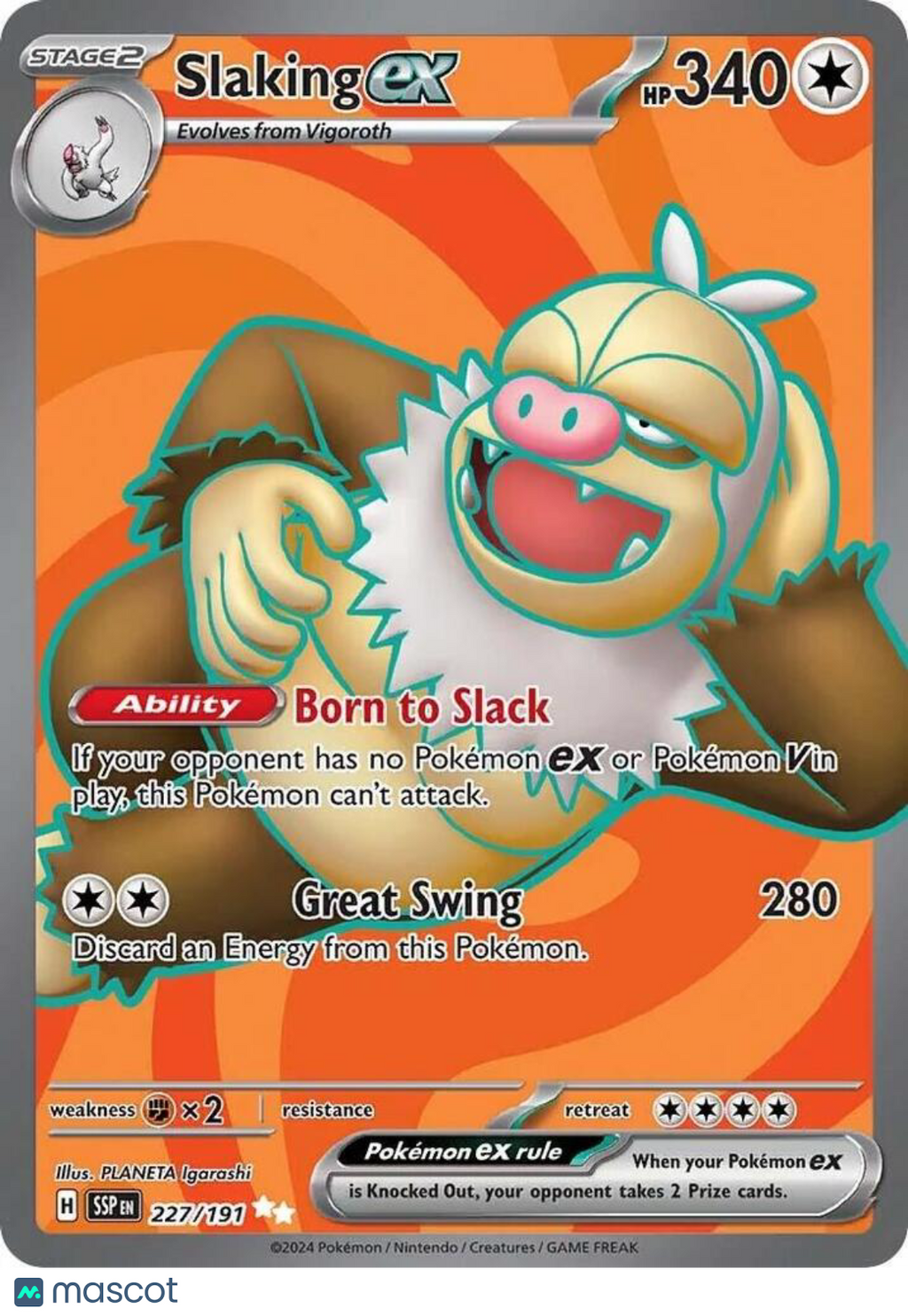 2024 Surging Sparks Slaking EX Holo Secret Rare FA #227/191